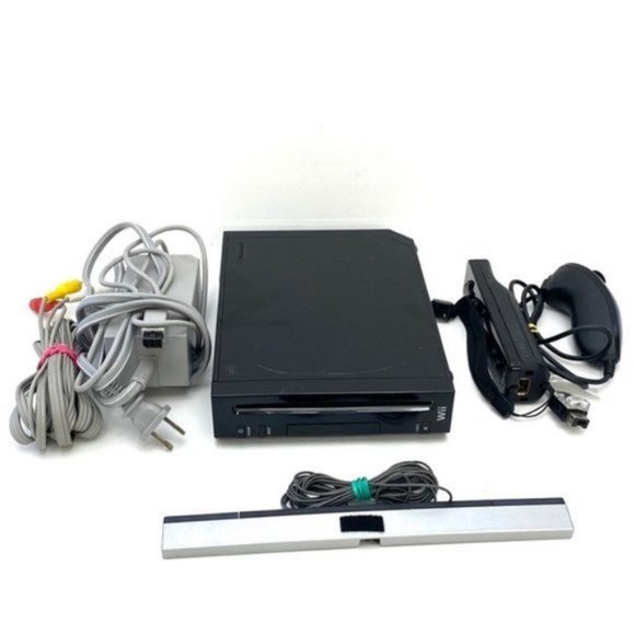 Nintendo Other - Nintendo Wii Black Video Game Console System Bundle